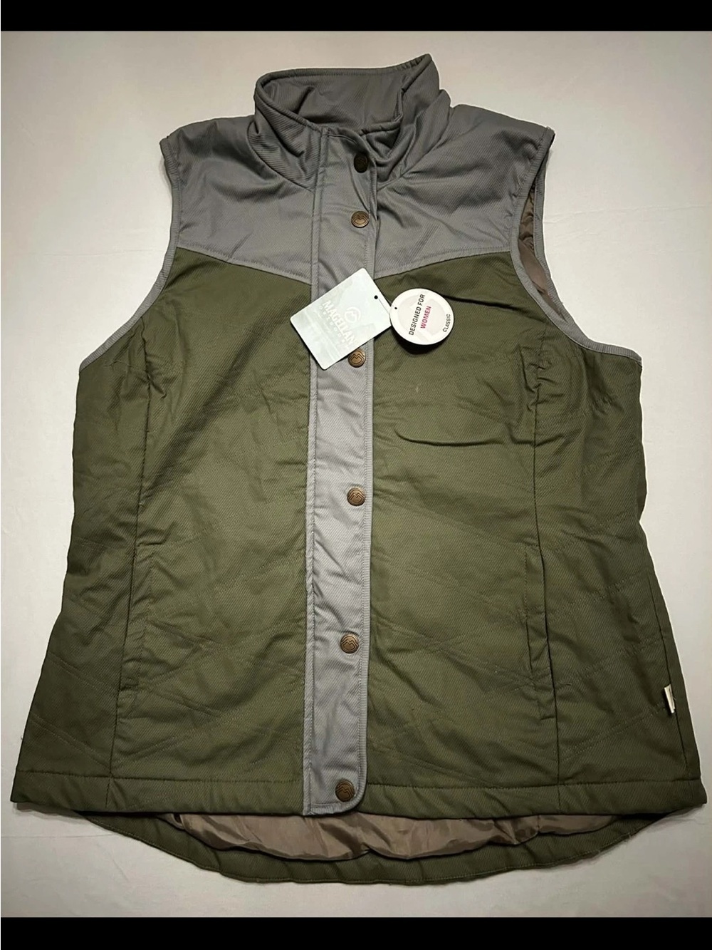 Magellan Olive & Gray Quilted Vest